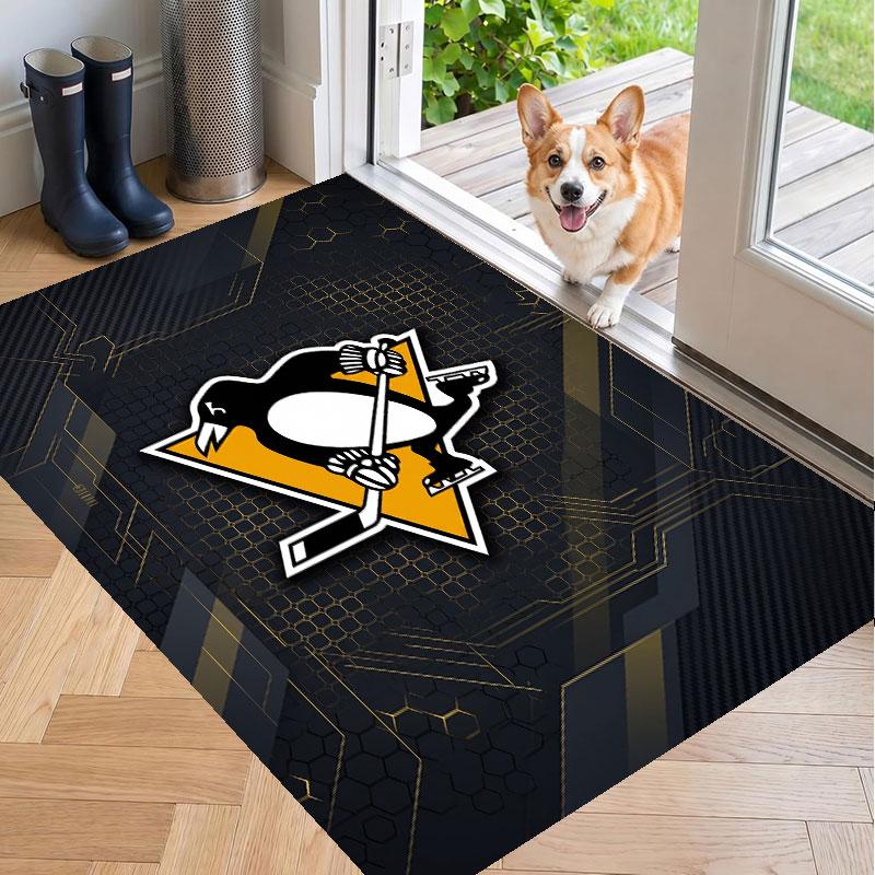 Soft Floor Carpet Pittsburgh Penguins Pattern Area Rug Decorative Mat For Home Room Decoration