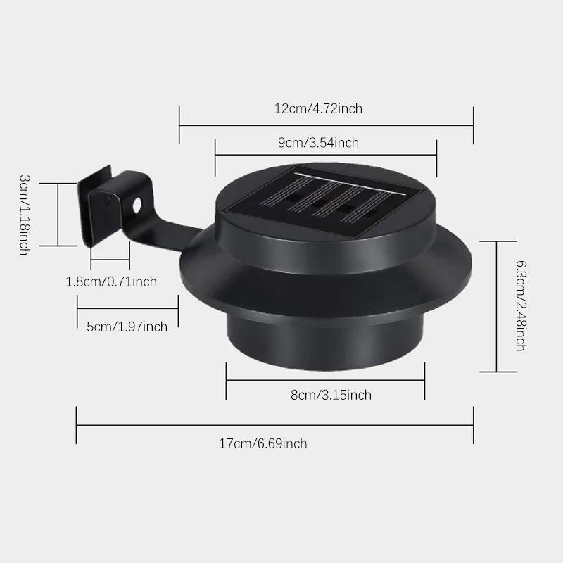 Outdoor Solar Gutter Lights 3 9 LEDs Fence Light Waterproof Security Lamps For Eaves Garden Landscape Pathway B Solar Lights