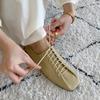 Fashion New Retro Soft Sole Single Shoes Women Square Toe Lace-up Solid Colour Flats Lightweight Comfortable Loafers Sapatos Femininos