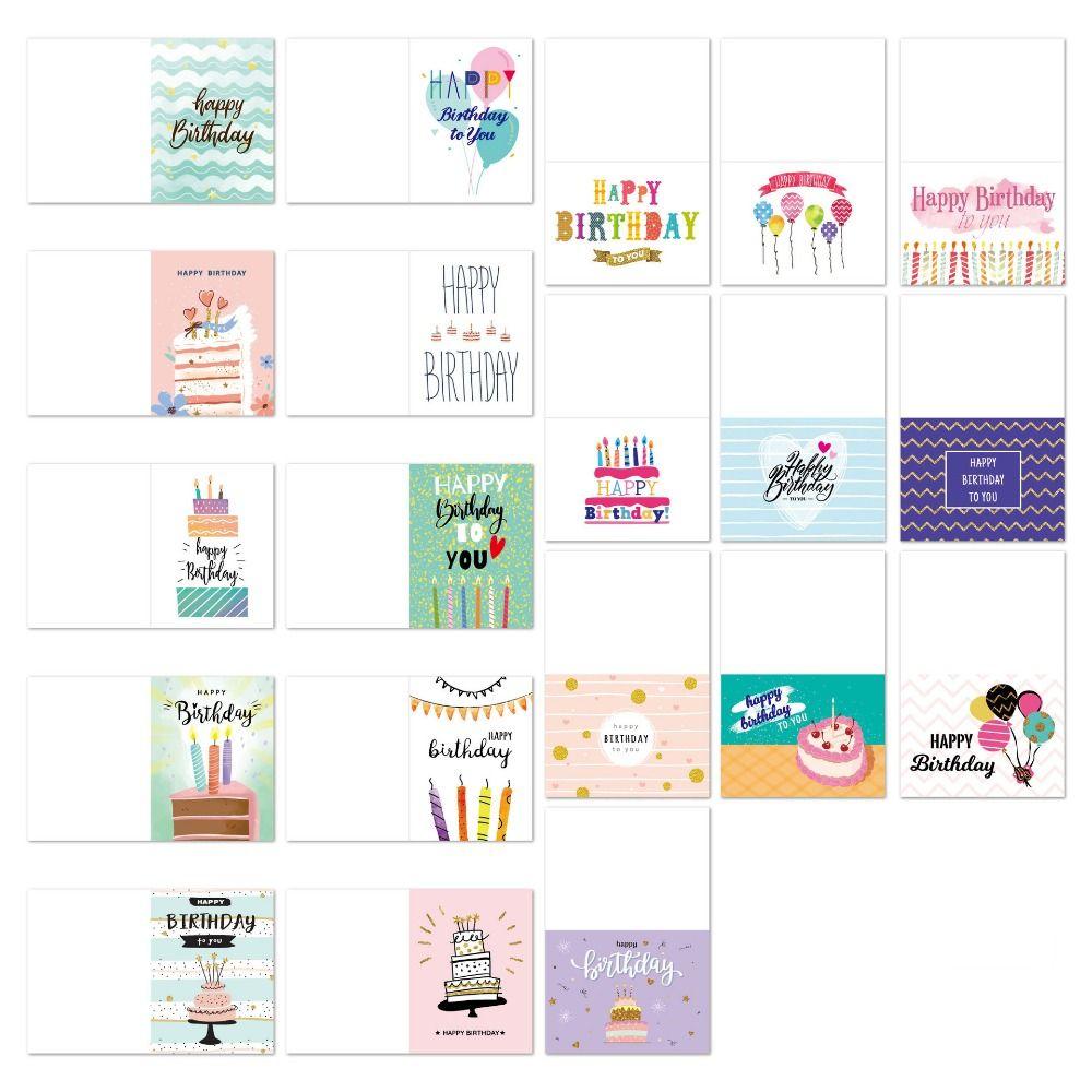 20pcs Blessing Birthday Greeting Card Combination Set Message Cards Party Accessories