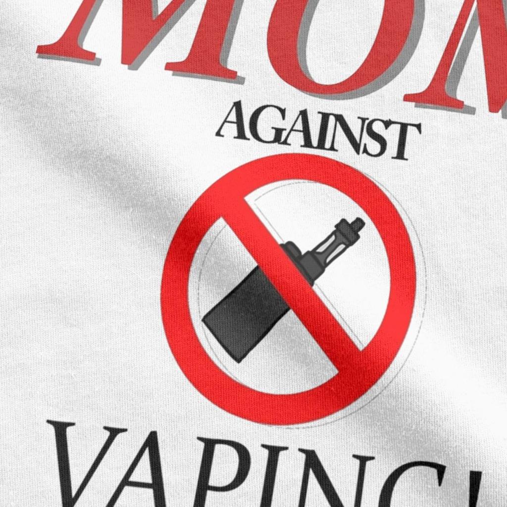 Я мама против вейпинга Футболки мужские хлопковые смешные футболки с круглым воротом Футболка с коротким рукавом Одежда Идея для подарка