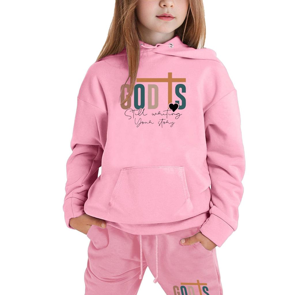 Мальчики Девочки Спортивный костюм Одежда Толстовка с капюшоном Беговые штаны Спортивные костюмы Комплект Модный наряд