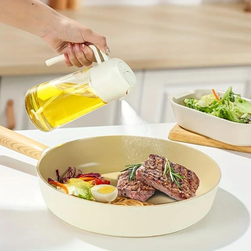 Бытовой масляный баллончик двойного назначения для кухни, герметичный масляный баллончик, стеклянный распылитель для кухни