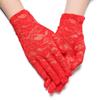 Women Short Goth Party UV Protection Gloves Sunscreen Gloves Bride Lace Gloves Hollow-Out Mittens