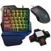 Gaming Keyboard and Mouse Set with Dedicated Converter, One-Handed Keyboard for Fortnite, Compatible with SwitchSwitch LitePS4PS3Xbox, RGB Keyboard