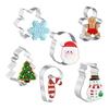 6pcs Christmas Cookie Cutter Molds Stamp Sugarcraf Decoration Cake Tools Biscuit Mold Santa Claus Fondant Decorating Tools