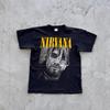 Винтажная футболка с графическим логотипом Nirvana, потертая, 90-е, размер M, черная