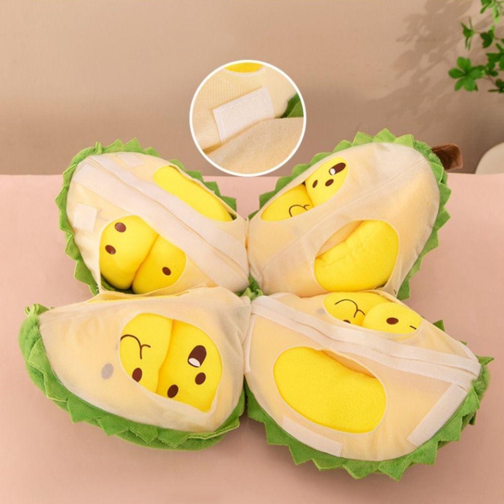 Soft Fruit Durian Plush Pillow Fluffy Peeling Durian Plush Doll Kids Holiday Gifts