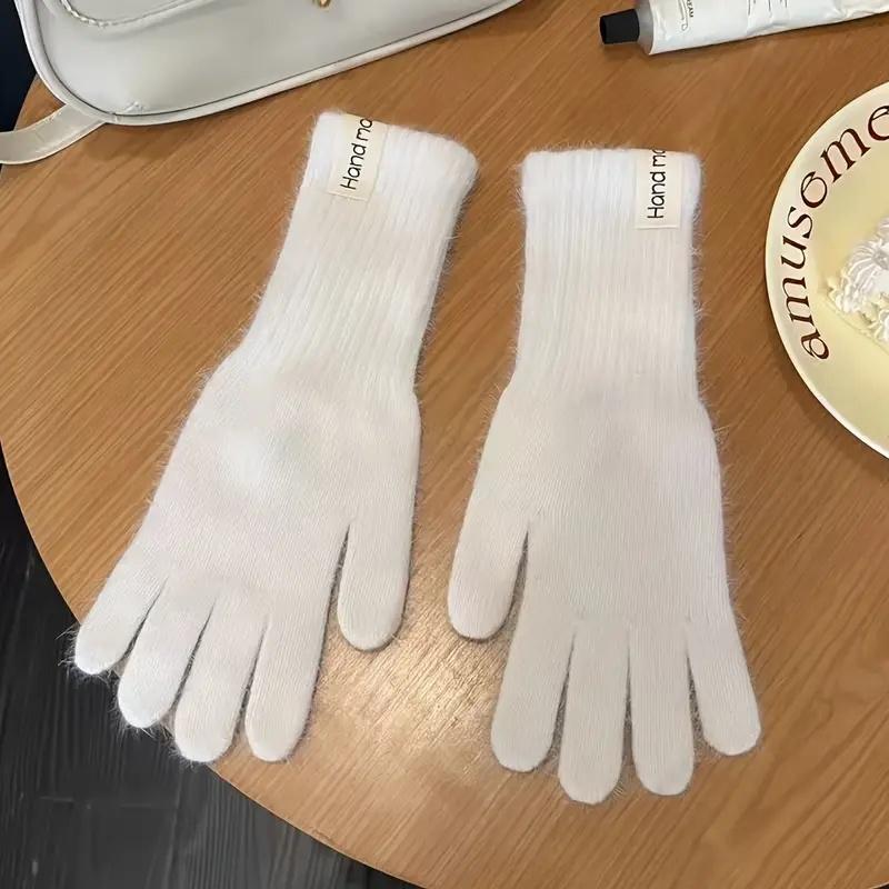 Women'S Thermal Split-Finger Gloves - Thick Winter Gloves With Elastic Wrist & Multi-Color Tips For Cycling, Hiking, Skiing