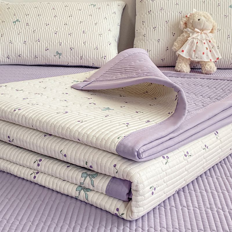 Double Layer Gauze Bed Cover Household Anti Slip Thickened Cotton Bed Single Piece Kang Cover Four Season Mattress