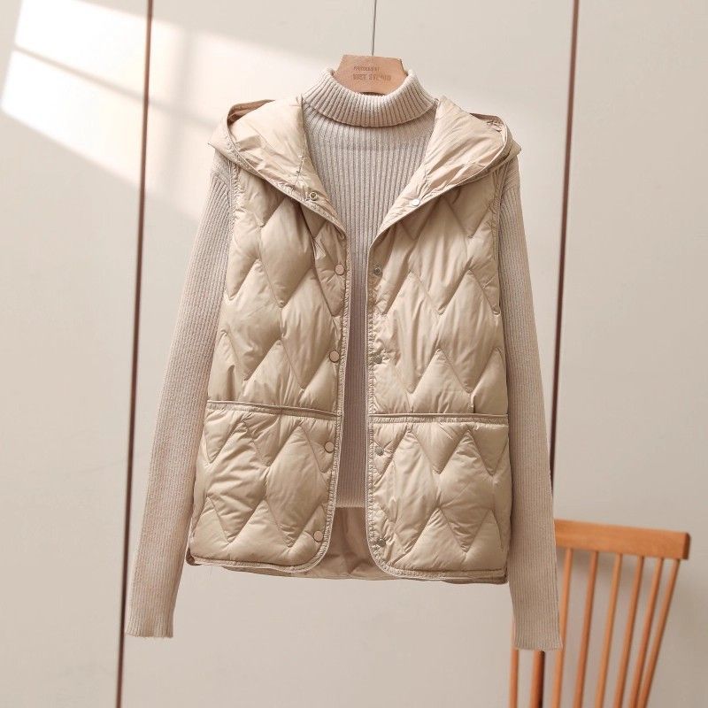 European large size autumn and winter new fashion foreign style design hooded small man thickened thermal cotton vest vest vest woman