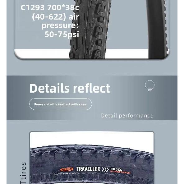 CST C1293 700x38C 29x1.5 Bicycle Tire, High Performance Road & Gravel Bike Tyre, Wear-Resistant & Puncture Proof MTB Hybrid Oute