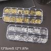 Xiaomi 12 Grids Golden Silvery Starlight Nails Art Charms Moon Cross Star Design Alloy Studs Nail Art Decoration DIY Manicure Supplies