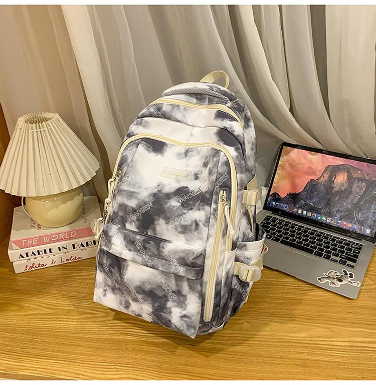 Новый школьный рюкзак большой вместимости с несколькими отделениями, выполненный в технике тай-дай, милый и нежный литературный рюкзак, универсальная повседневная и легкая косметичка.