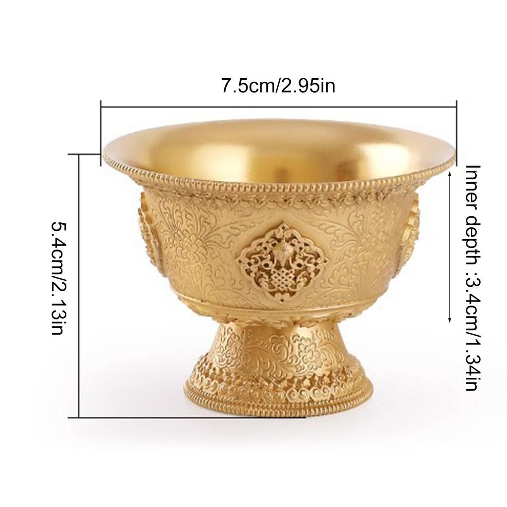 Elegant Brass Water Cup Meditation Water Cup Brass Texture Suitable for Home Buddhist Altar Offering and Daily Use