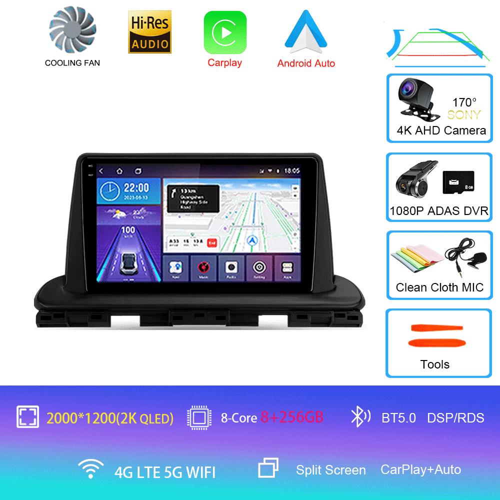 Автомобильное радио Android 14 Carplay Auto 2K экран BT мультимедийный проигрыватель для Kia Cerato 4 IV 2018 - 2021 Автомагнитола стерео 2din головное устройство