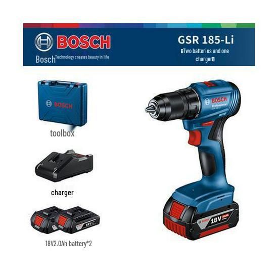 Bosch 18V Cordless Brushless Impact Driver Drill with Lithium-Ion Battery (GSR185/GSB185-Li)