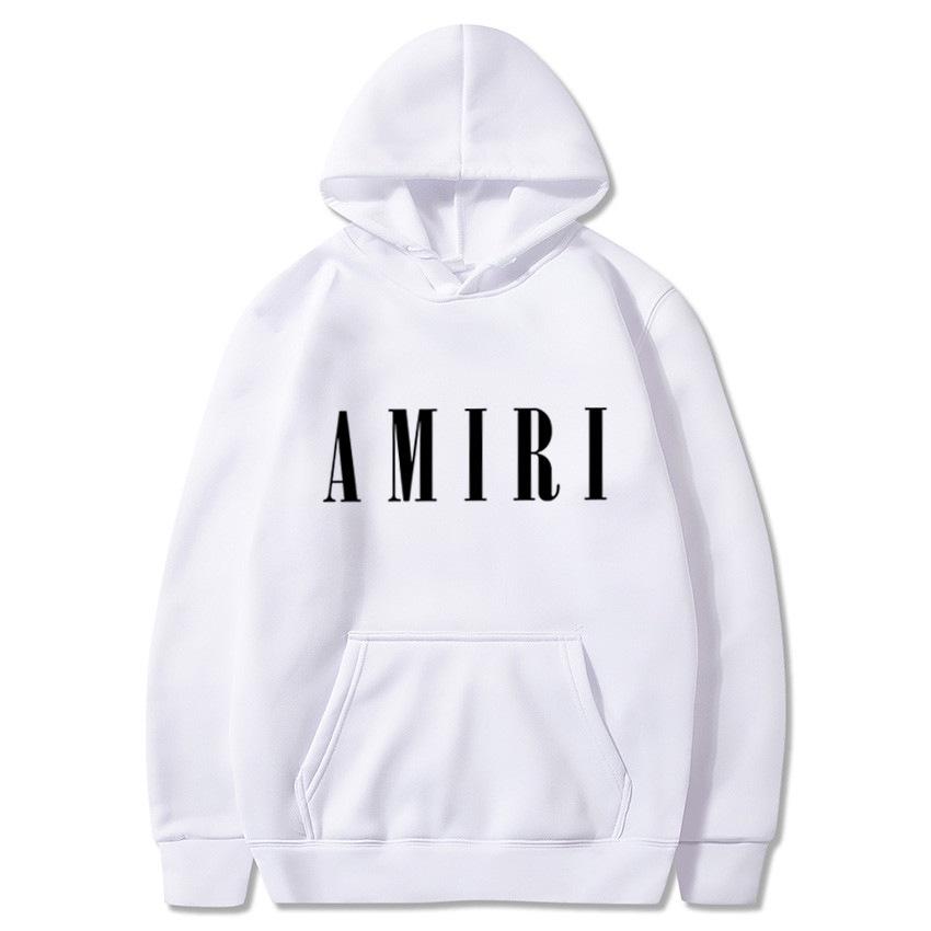 Amiri Print Unisex Casual Hoodie - Trendy Loose Fit Sweatshirt