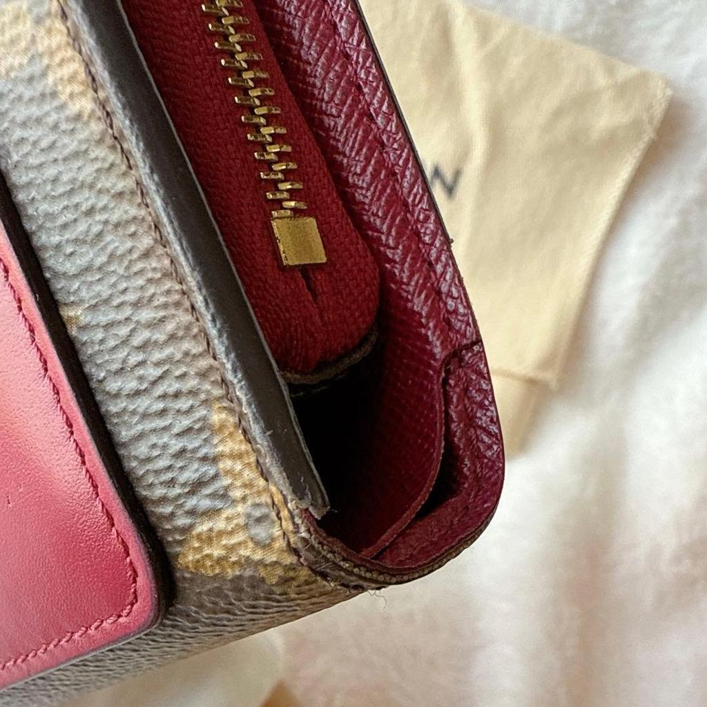 Used Beautiful Louis Vuitton Portefeuille Juliet Monogram Fuchsia Bifold Wallet