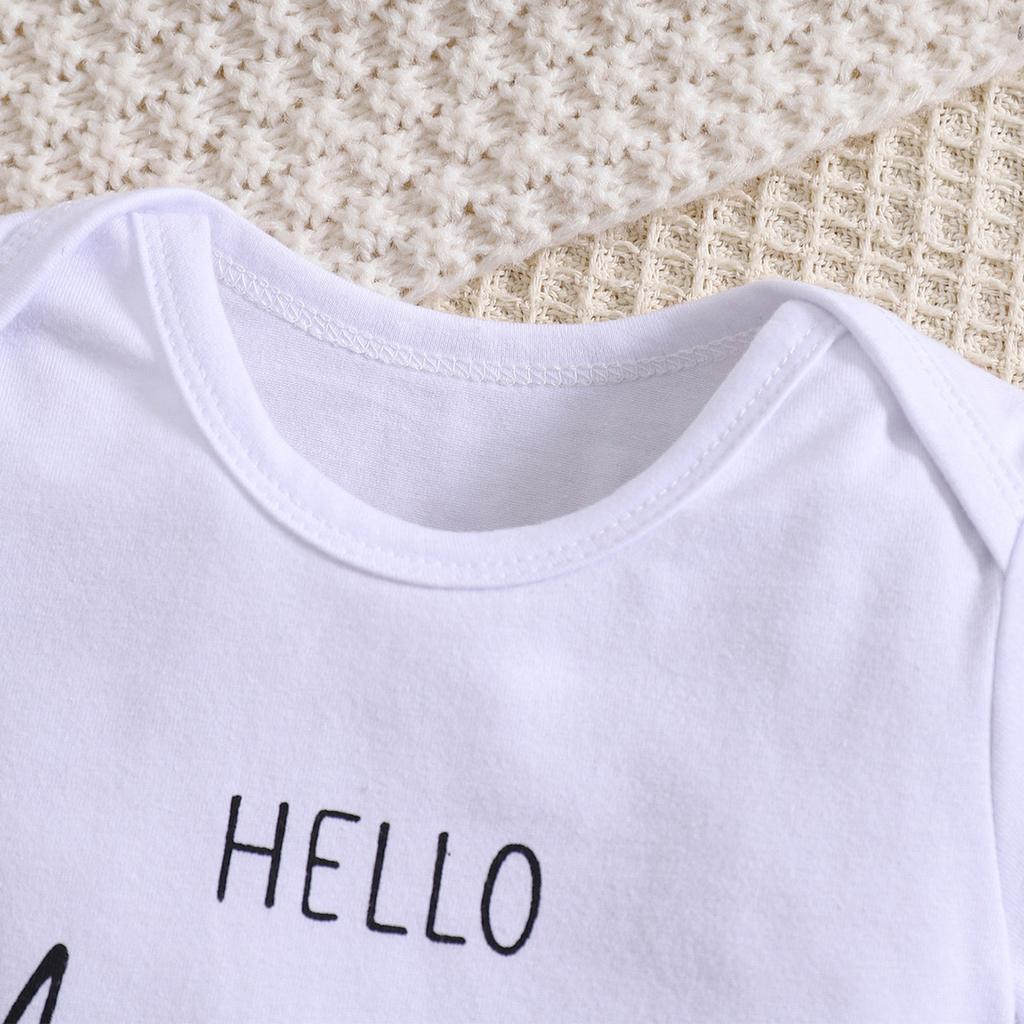 Малыш в возрасте от 3 до 18 месяцев «Привет, тетя, я не могу дождаться встречи с тобой!” Боди с принтом из хлопка с короткими рукавами