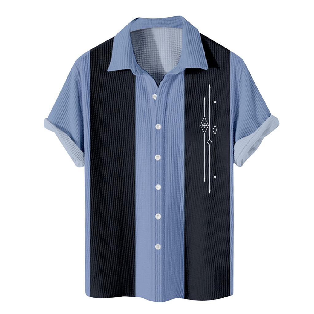 Men's Hawaiian Printed Button Short Sleeve Shirts Men's Casual Fashion Short Sleeve Shirts