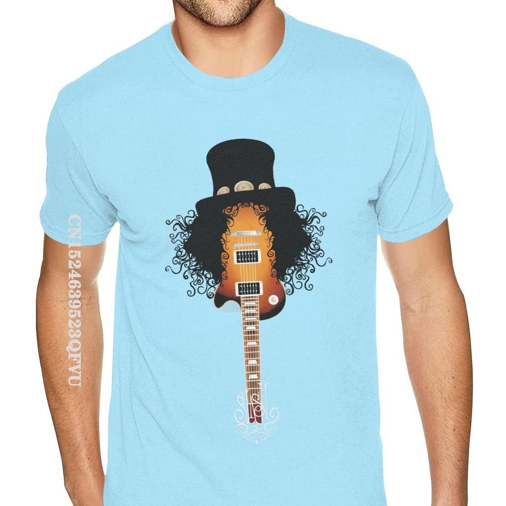 Funny Slash Guitar Rock Band Gun N Roses T-Shirt Men Male Family Tee Shirts Casual Cotton Men Tops & Tees Casual Cute T Shirts