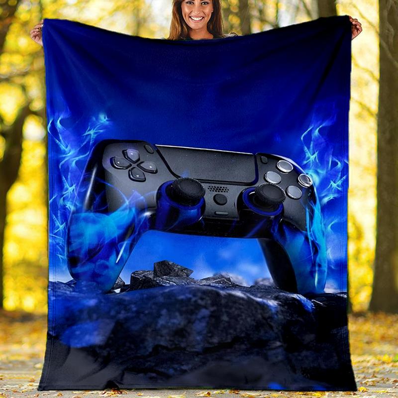 Game Controller Theme Printed Blanket - Perfect for Couch, Bed, Travel & Outdoor Use | Machine Washable, Cozy & Durable.