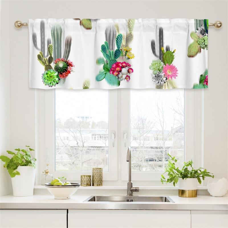 Curtain Valance, Wildflowers Spring Watercolor Flower Floral Print Plants Short Rod Pocket Window Treatment for Living Room, Bedroom, Kitchen,Bathroom