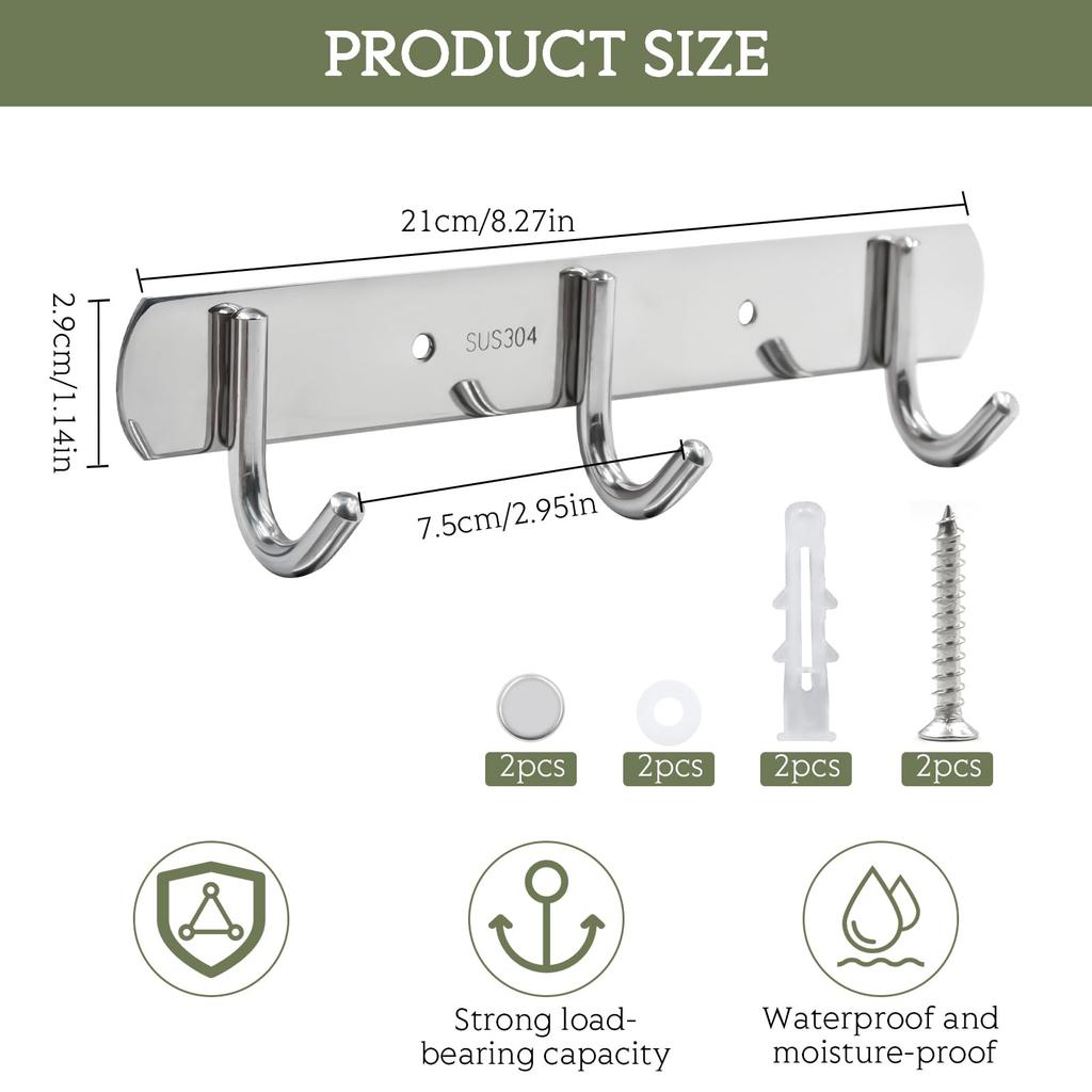 Настенная вешалка с крючками из нержавеющей стали, прочные органайзеры для надежного подвешивания в различных комнатах