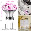4/8pcs Clear Pink Round Diamond Glass Knobs, Crystal Furniture Handles with Screws & Screwdriver for Drawers & Closets