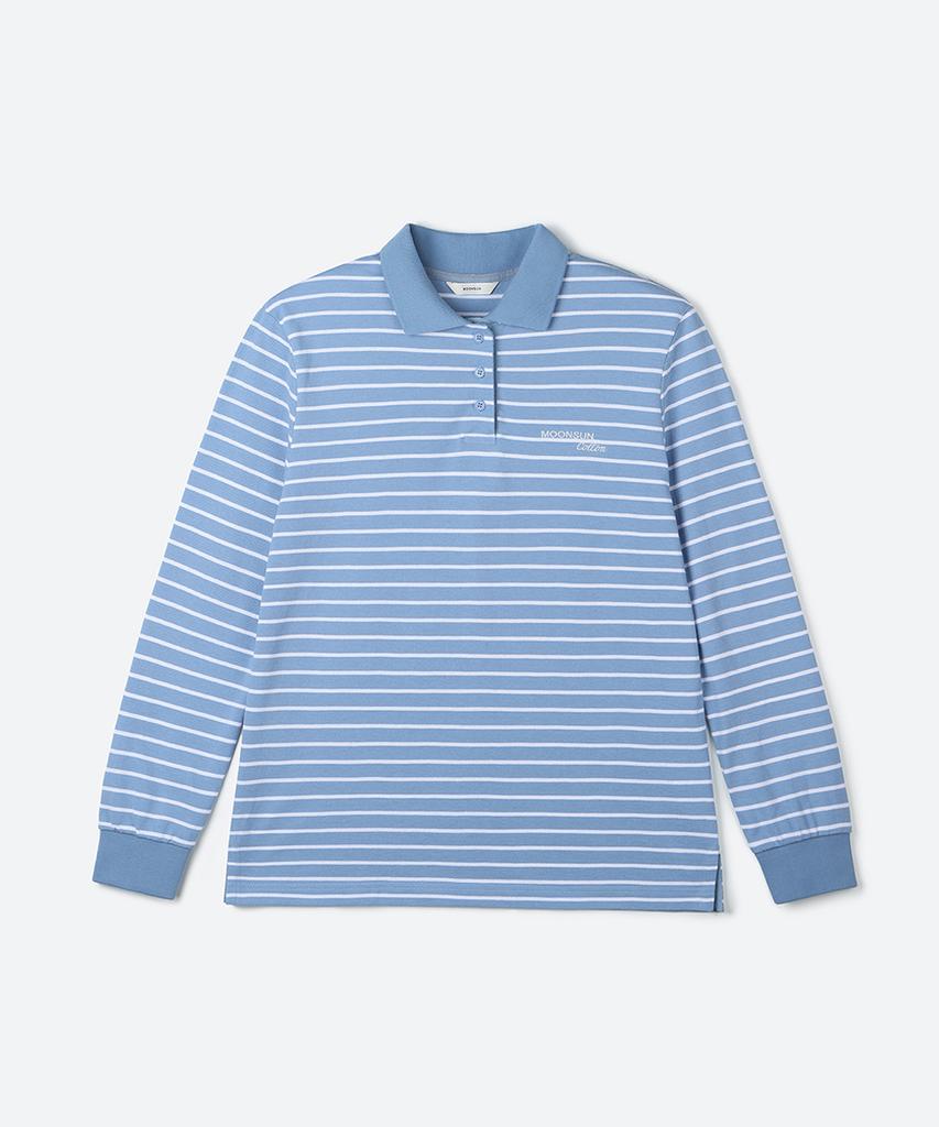 MOONSUN 01 M.C Unisex, Stripe Pk Shirt / Sky