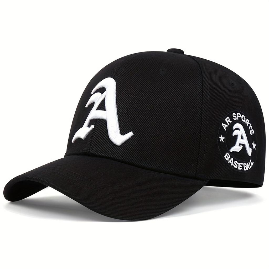 Унисекс Готическая вышивка буквы A Регулируемая бейсболка в стиле хип-хоп Весенне-осенние шляпы для отдыха на открытом воздухе Дорожные аксессуары для женщин и мужчин
