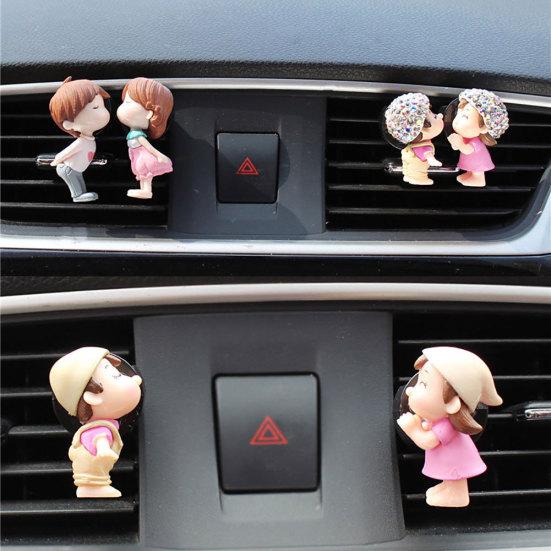 Прекрасная пара для девочек и мальчиков, автомобильный освежитель воздуха, парфюмерный клип, аромадиффузор, декор