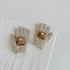 Bear Cute Baby Gloves Winter Warm Thicken Knitted Full Fingers Gloves for Boy Girl Solid Color Cartoon Kids Riding Mittens
