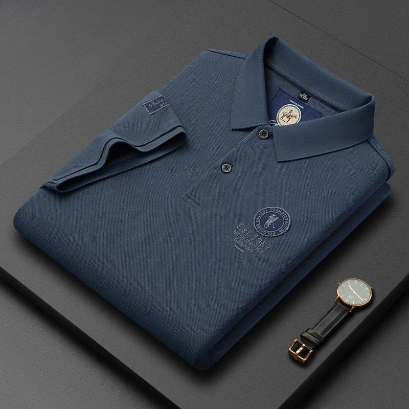 Trend Hub New High-end Men's Short Sleeved T-shirt Embroidered Lapel Polo Shirt Plus Size Paul Thin Top for Men