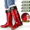 Rain Shoes Women's High Tube Quick-drying Water Shoes Women's Rain Boots Long Rubber Boots Spring and Autumn Labor Protection Water Boots Non-sli