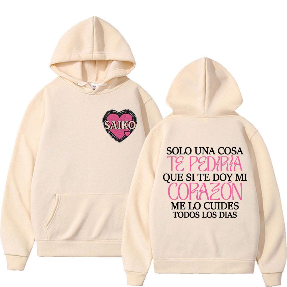 Rapper SAIKO Corazón Album Letters Print Sweatshirts Men Women Harajuku Hip Hop Hoodies Loose Casual Popular Hoodie Streetwear