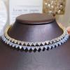 CMM Blingbling треугольный цирконий Регулируемое колье-колье Golen или серебристое женское ювелирное изделие для свадебной вечеринки