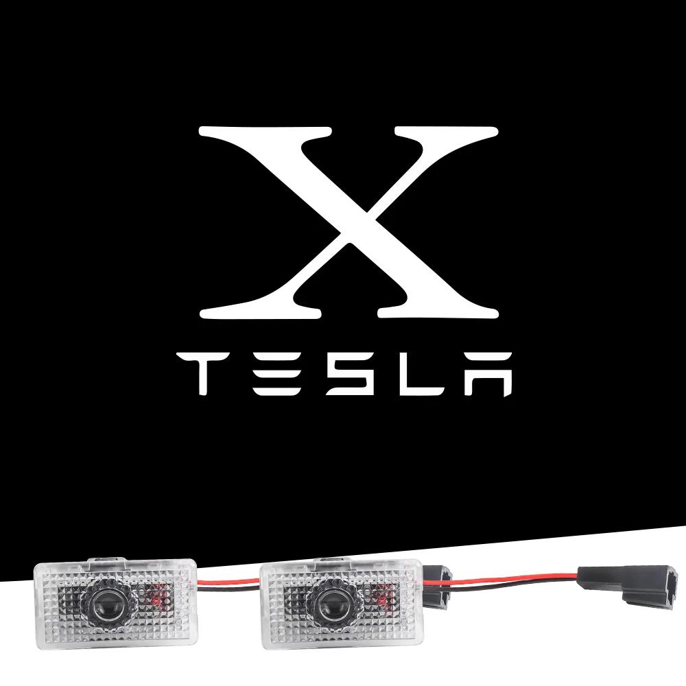 Автомобильная наклейка 2025 Горячая 2 шт. Для Tesla Model 3 Model S Model X Автомобильные лампы-проекторы на дверь с приветственным светом HD