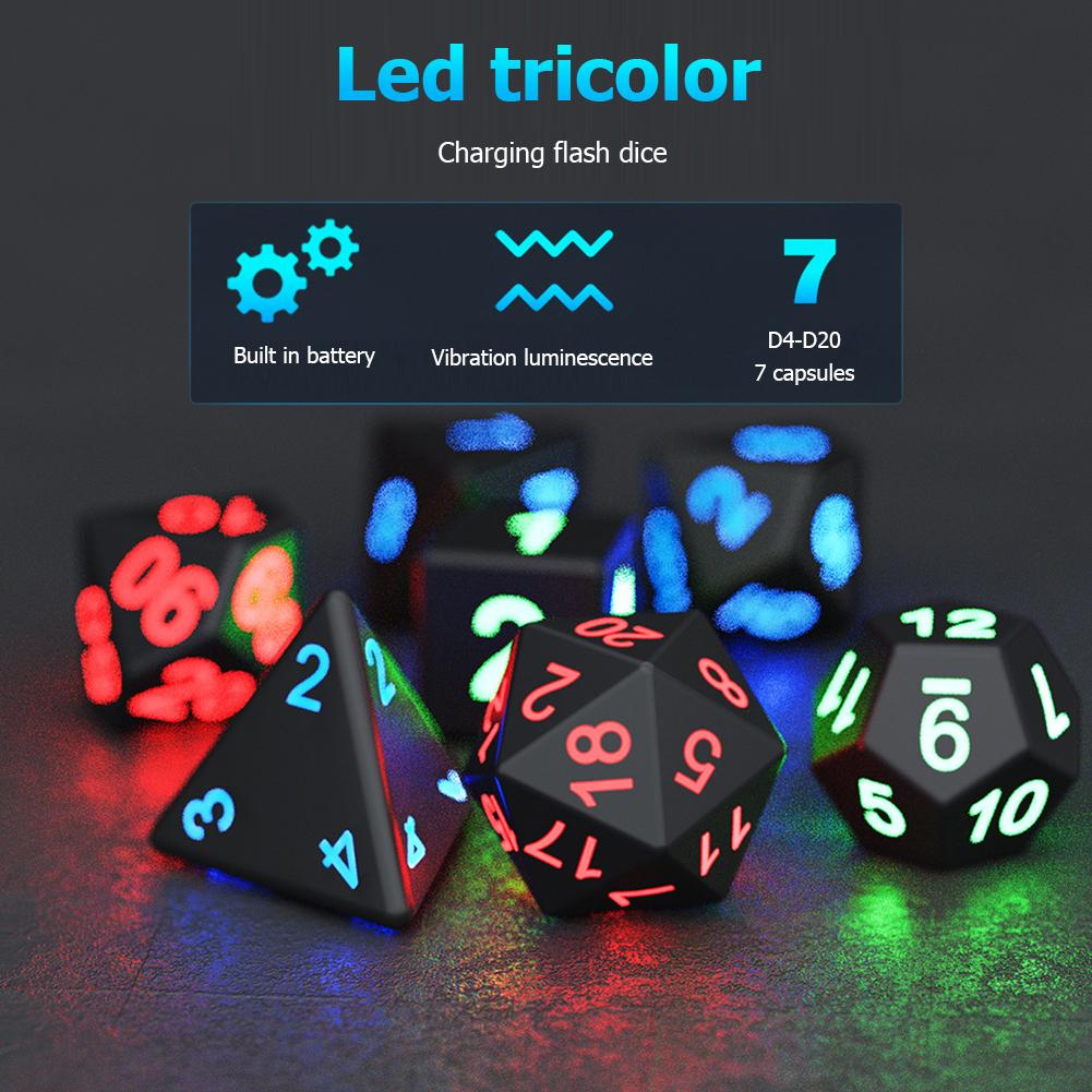 RPG Polyhedral Dice Set Luminous Electronic Dice Set Multiple Sides Adults Entertainment for Board Game Party