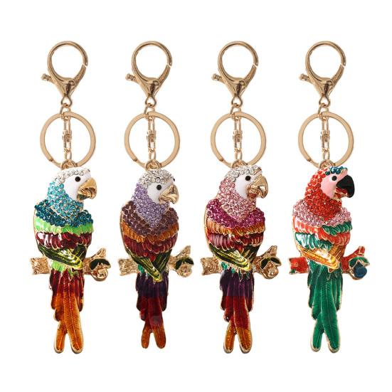 Брелок Подвеска Цветной Стразы Попугай Ара Шарм Брелок с Застежкой-Лобстером Ключи Рюкзаки Сумка Аксессуары