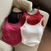 New Cutout Beauty Back Spice Girl Cotton Camisole Women's Breast Pad Integrated Sexy Inside Wrap Chest