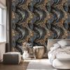 Graphite and brown ink wallpaper for living room and bedroom 50x1000