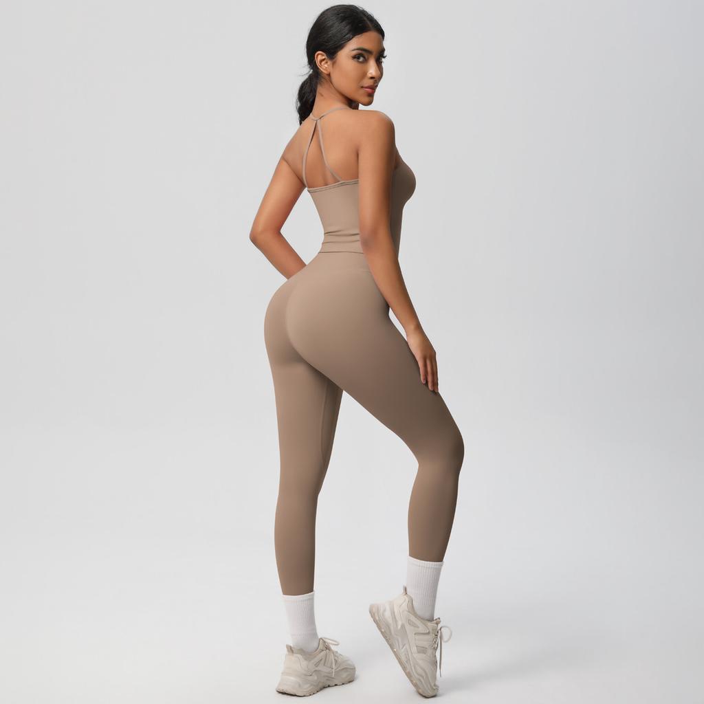 Shaving And Quick Drying Yoga Clothes, Sexy And Beautiful Back, Tight Fitting Sports Bra Set, Outdoor Running And Fitness Two-Piece Set For Women