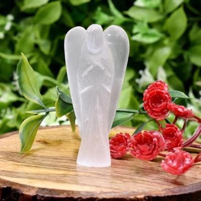 Селенитовые карманные крылья, статуя ангела, фигурки, кристалл-хранитель для духовной связи, кристалл ангела для домашнего декора, офисный стол, спальня, приборная панель автомобиля