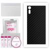 apgo Protective Skin Sticker for the Back Compatible with Sony Xperia XZ, Wrap Film, Foil, Vinyl - Pattern Carbon Black