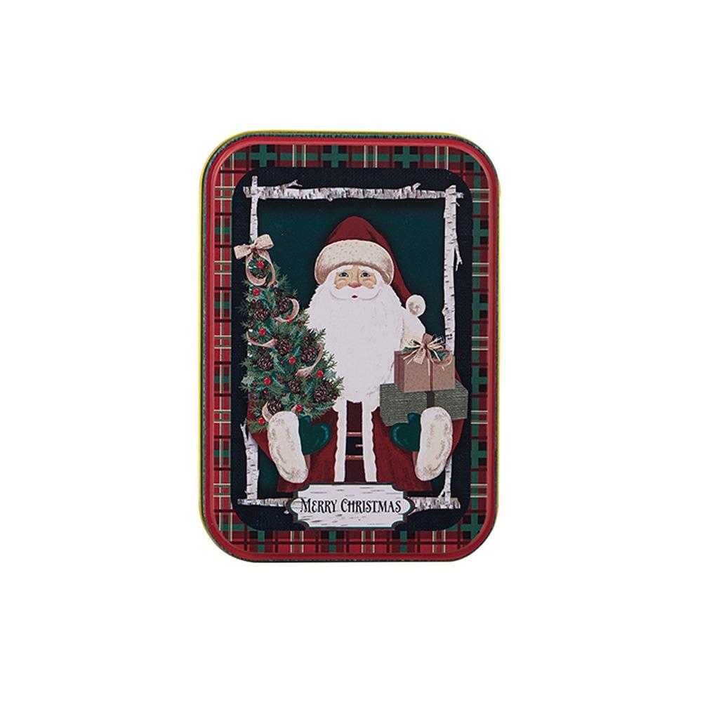 Cute Christmas Tinplate Gift Box Mini Santa Claus Tinplate Box Metal Candy Box Party Favors