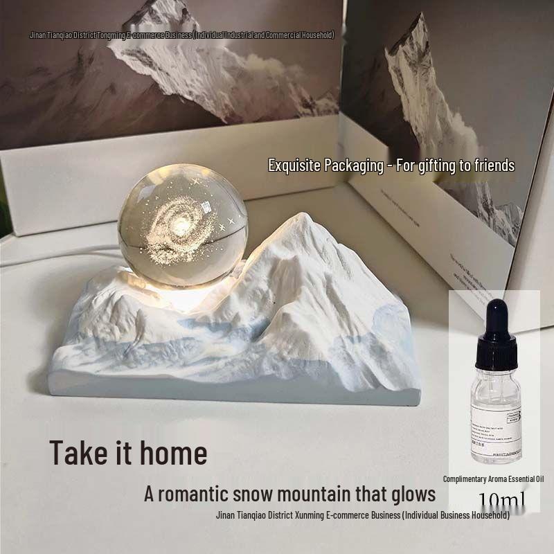Galaxy Aroma Gradient Blue Diffuser Stone Ornament Night Light - Gift Box for Boys and Girls' Birthday or Graduation