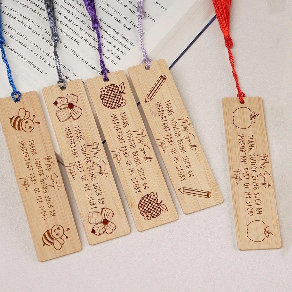 Custom 5Pcs Bookmark Teacher Appreciation Gift Thank You for Being Part of My Story Book Lover Gift Back To School Book Supplies