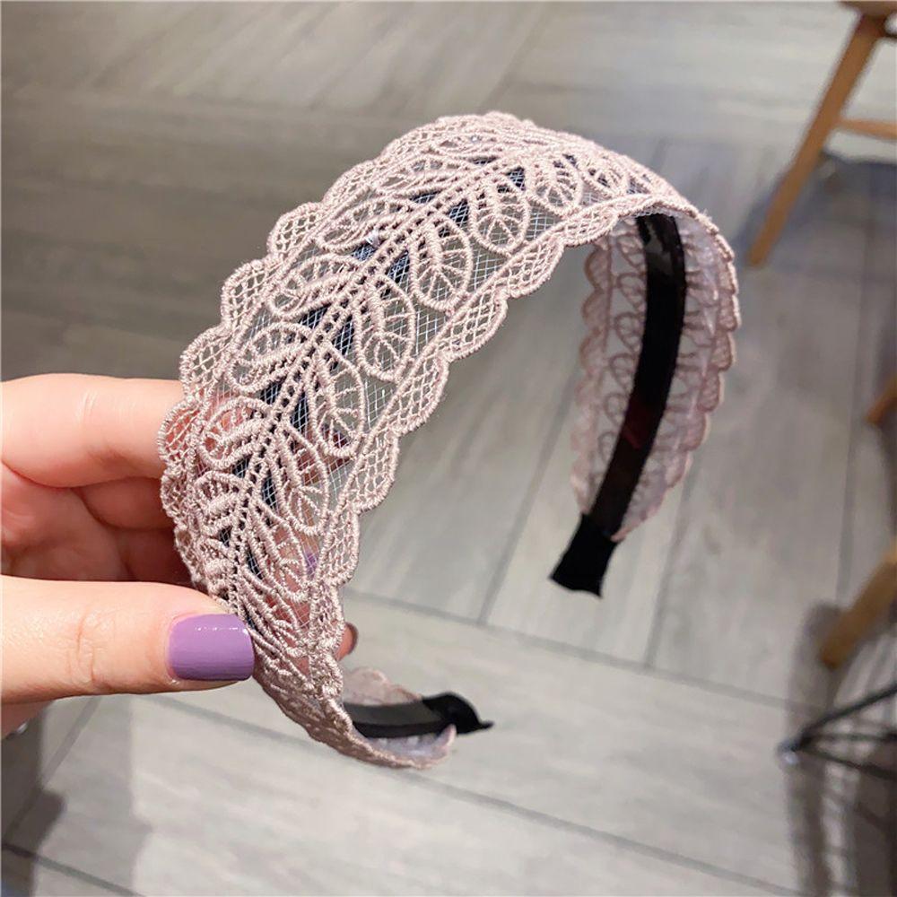 Design Resin Lace Leaves Headband Korean Style Hair Wear Women Hair Accessories Wide Side Hairband